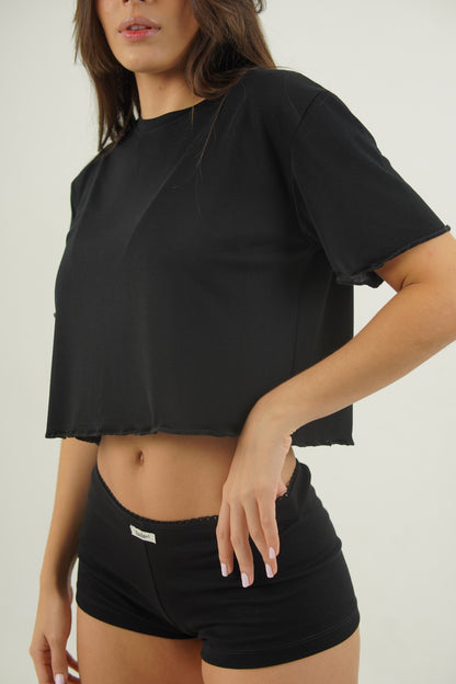 Everyday Crop T-shirt Negro